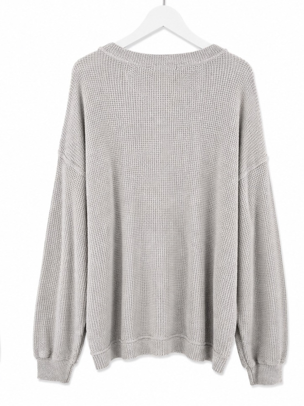Aerie Light Gray Waffle Knit Sweater - Picture 2 of 6